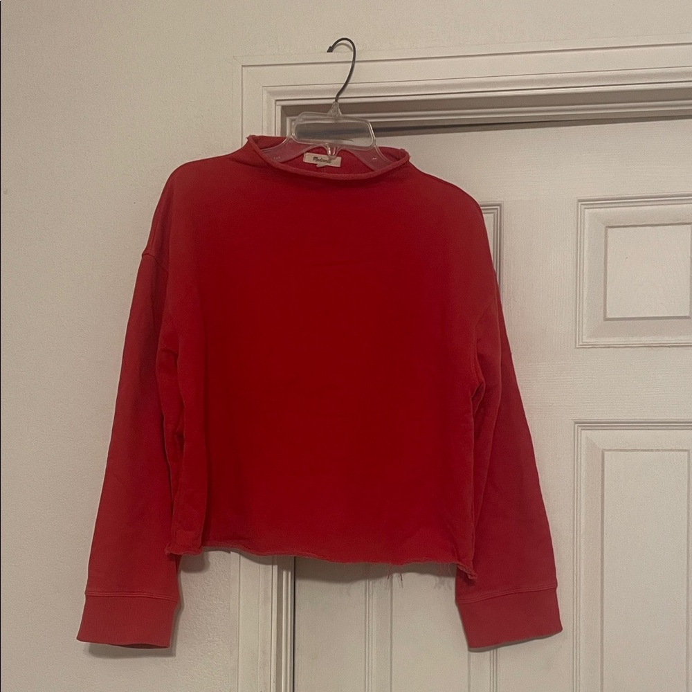 Madewell Bright Red funnel neck sweatshirt